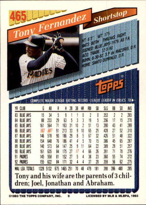B4361- 1993 Topps Inaugural Rockies BB #s 251-500 -You Pick- 10+ FREE US SHIP - Picture 395 of 463