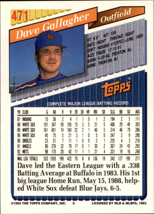 B4361- 1993 Topps Inaugural Rockies BB #s 251-500 -You Pick- 10+ FREE US SHIP - Picture 407 of 463