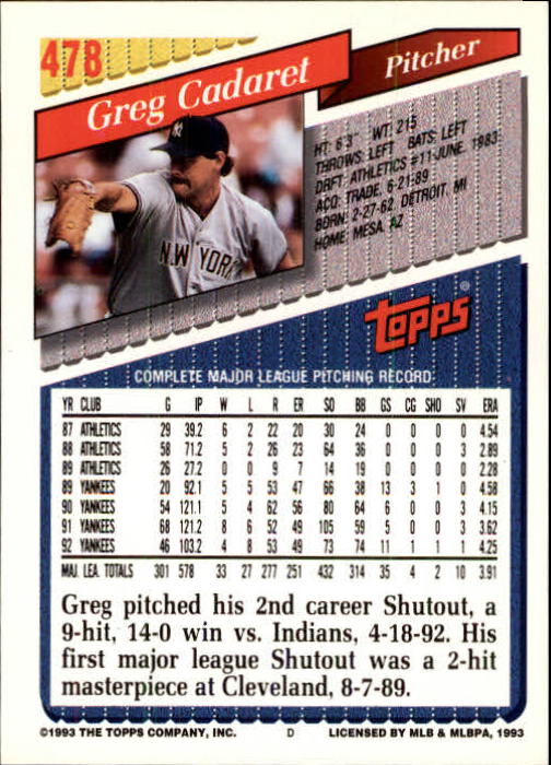 B4361- 1993 Topps Inaugural Rockies BB #s 251-500 -You Pick- 10+ FREE US SHIP - Picture 421 of 463