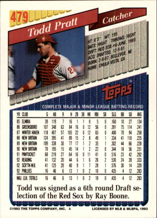 B4361- 1993 Topps Inaugural Rockies BB #s 251-500 -You Pick- 10+ FREE US SHIP - Picture 423 of 463