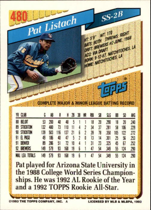 B4361- 1993 Topps Inaugural Rockies BB #s 251-500 -You Pick- 10+ FREE US SHIP - Picture 425 of 463