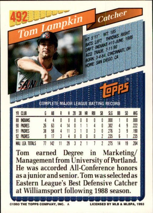 B4361- 1993 Topps Inaugural Rockies BB #s 251-500 -You Pick- 10+ FREE US SHIP - Picture 449 of 463