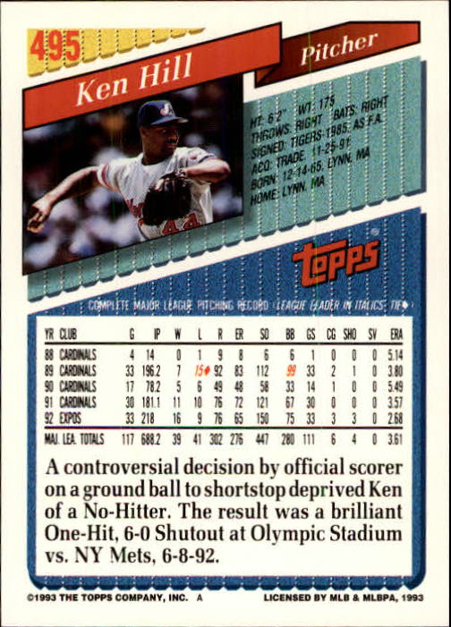 B4361- 1993 Topps Inaugural Rockies BB #s 251-500 -You Pick- 10+ FREE US SHIP - Picture 455 of 463