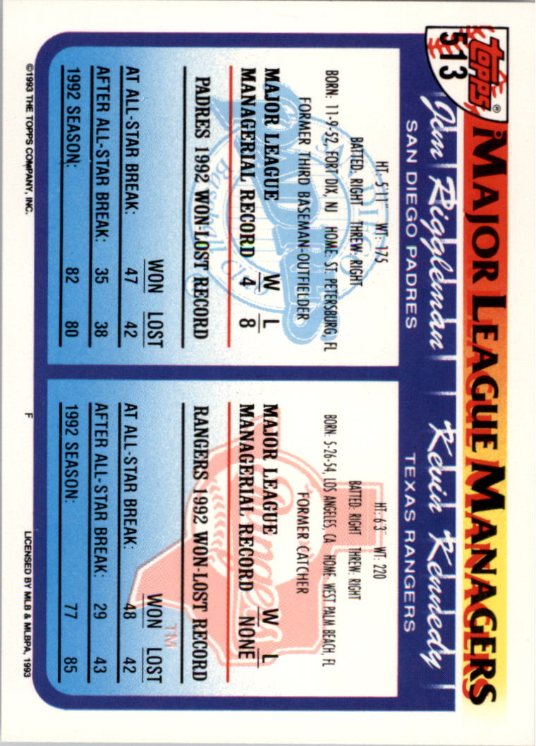 B4361- 1993 Topps Inaugural Rockies BB #s 501-750 -You Pick- 10+ FREE US SHIP - Picture 25 of 483