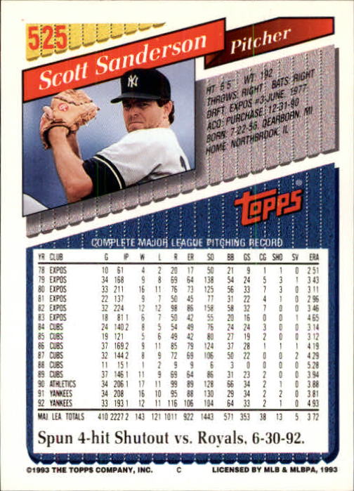 B4361- 1993 Topps Inaugural Rockies BB #s 501-750 -You Pick- 10+ FREE US SHIP - Picture 45 of 483