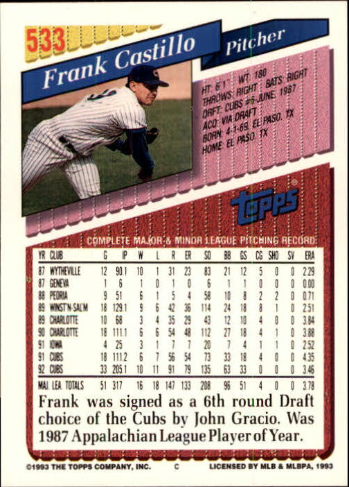 B4361- 1993 Topps Inaugural Rockies BB #s 501-750 -You Pick- 10+ FREE US SHIP - Picture 61 of 483
