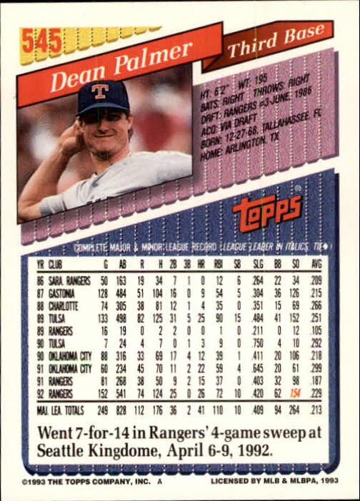 B4361- 1993 Topps Inaugural Rockies BB #s 501-750 -You Pick- 10+ FREE US SHIP - Picture 85 of 483