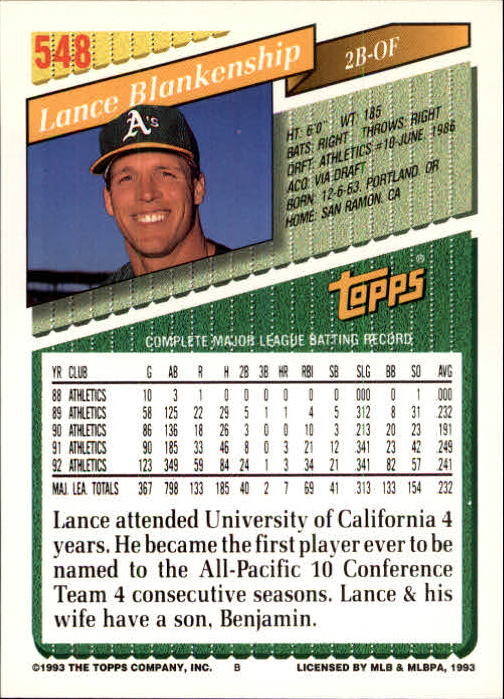 B4361- 1993 Topps Inaugural Rockies BB #s 501-750 -You Pick- 10+ FREE US SHIP - Picture 91 of 483