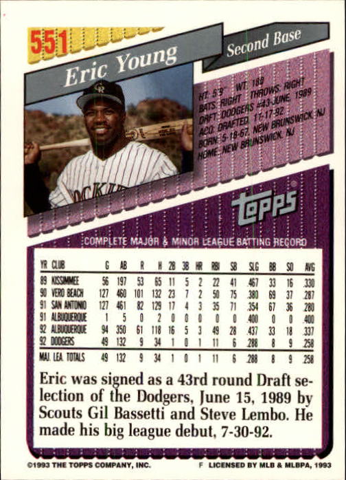 B4361- 1993 Topps Inaugural Rockies BB #s 501-750 -You Pick- 10+ FREE US SHIP - Picture 97 of 483