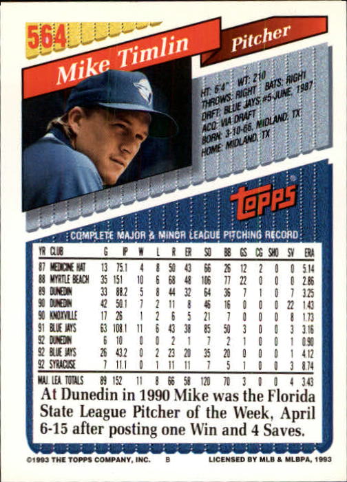 B4361- 1993 Topps Inaugural Rockies BB #s 501-750 -You Pick- 10+ FREE US SHIP - Picture 121 of 483