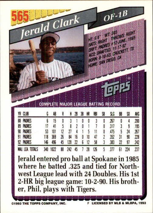 B4361- 1993 Topps Inaugural Rockies BB #s 501-750 -You Pick- 10+ FREE US SHIP - Picture 123 of 483