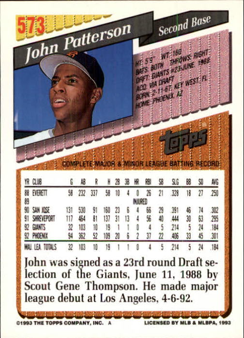 B4361- 1993 Topps Inaugural Rockies BB #s 501-750 -You Pick- 10+ FREE US SHIP - Picture 139 of 483