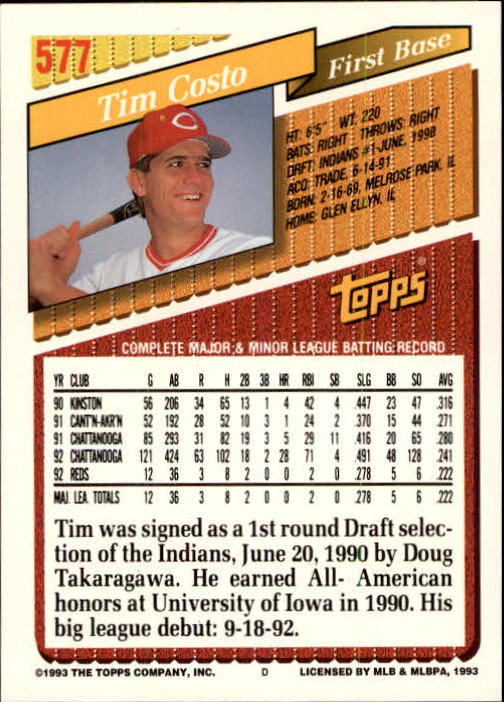 B4361- 1993 Topps Inaugural Rockies BB #s 501-750 -You Pick- 10+ FREE US SHIP - Picture 147 of 483