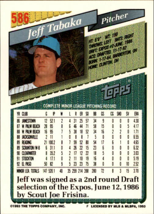 B4361- 1993 Topps Inaugural Rockies BB #s 501-750 -You Pick- 10+ FREE US SHIP - Picture 165 of 483
