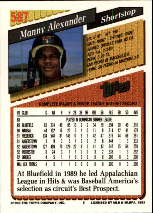 B4361- 1993 Topps Inaugural Rockies BB #s 501-750 -You Pick- 10+ FREE US SHIP - Picture 167 of 483