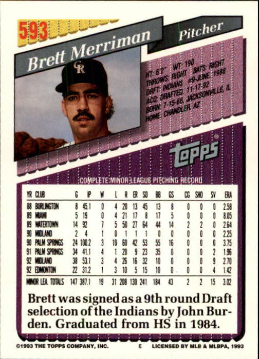 B4361- 1993 Topps Inaugural Rockies BB #s 501-750 -You Pick- 10+ FREE US SHIP - Picture 179 of 483