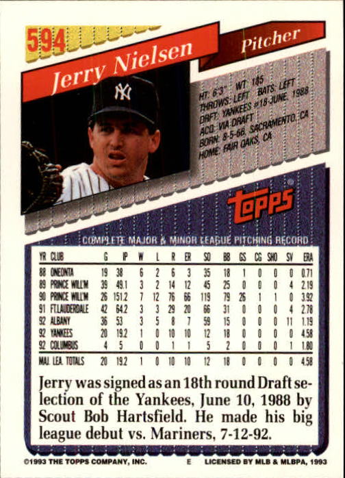 B4361- 1993 Topps Inaugural Rockies BB #s 501-750 -You Pick- 10+ FREE US SHIP - Picture 181 of 483