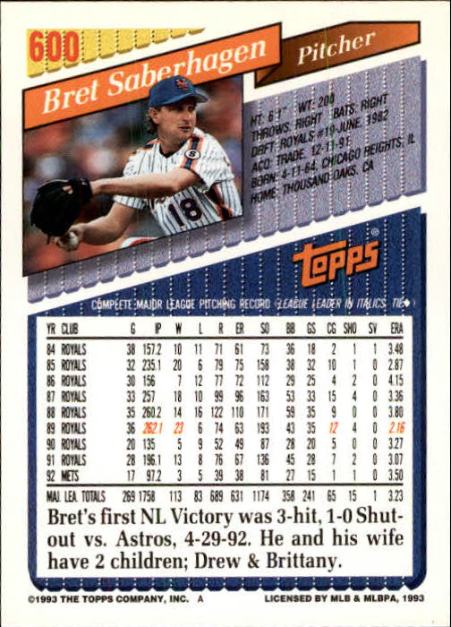 B4361- 1993 Topps Inaugural Rockies BB #s 501-750 -You Pick- 10+ FREE US SHIP - Picture 193 of 483