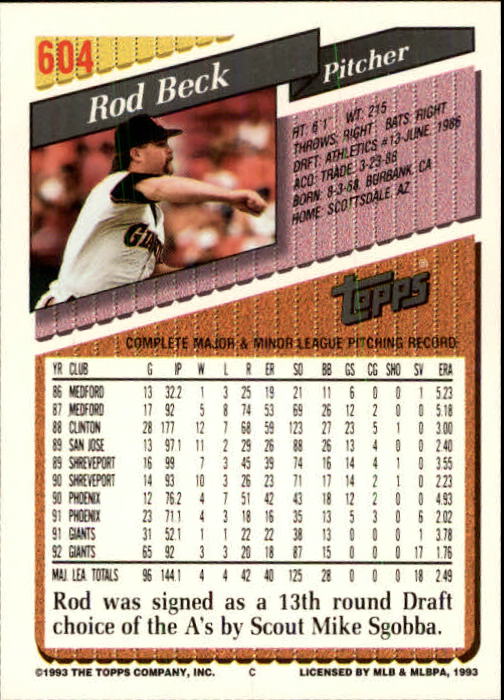 B4361- 1993 Topps Inaugural Rockies BB #s 501-750 -You Pick- 10+ FREE US SHIP - Picture 201 of 483