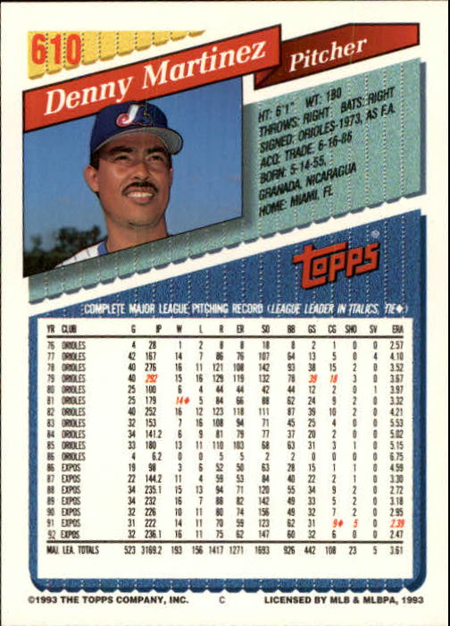 B4361- 1993 Topps Inaugural Rockies BB #s 501-750 -You Pick- 10+ FREE US SHIP - Picture 213 of 483