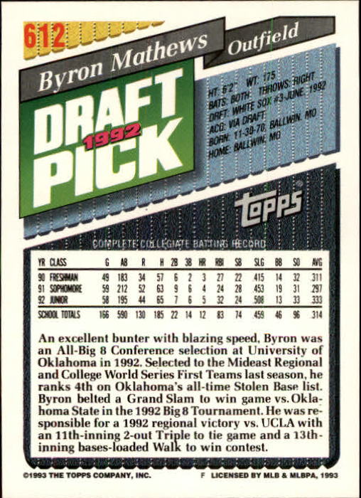 B4361- 1993 Topps Inaugural Rockies BB #s 501-750 -You Pick- 10+ FREE US SHIP - Picture 217 of 483