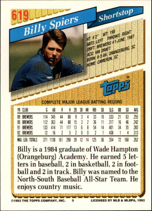 B4361- 1993 Topps Inaugural Rockies BB #s 501-750 -You Pick- 10+ FREE US SHIP - Picture 231 of 483