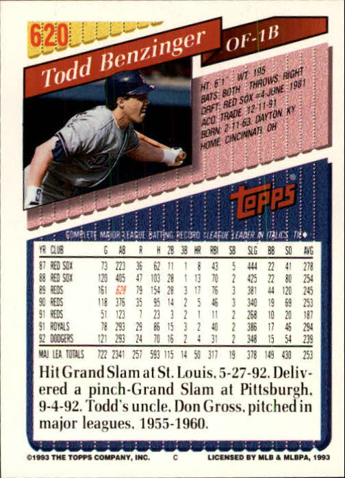 B4361- 1993 Topps Inaugural Rockies BB #s 501-750 -You Pick- 10+ FREE US SHIP - Picture 233 of 483