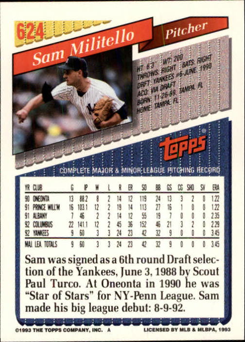 B4361- 1993 Topps Inaugural Rockies BB #s 501-750 -You Pick- 10+ FREE US SHIP - Picture 241 of 483