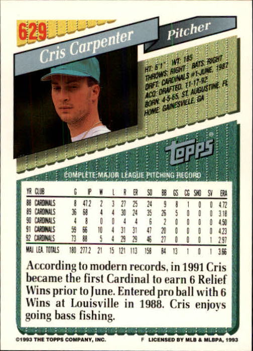 B4361- 1993 Topps Inaugural Rockies BB #s 501-750 -You Pick- 10+ FREE US SHIP - Picture 251 of 483