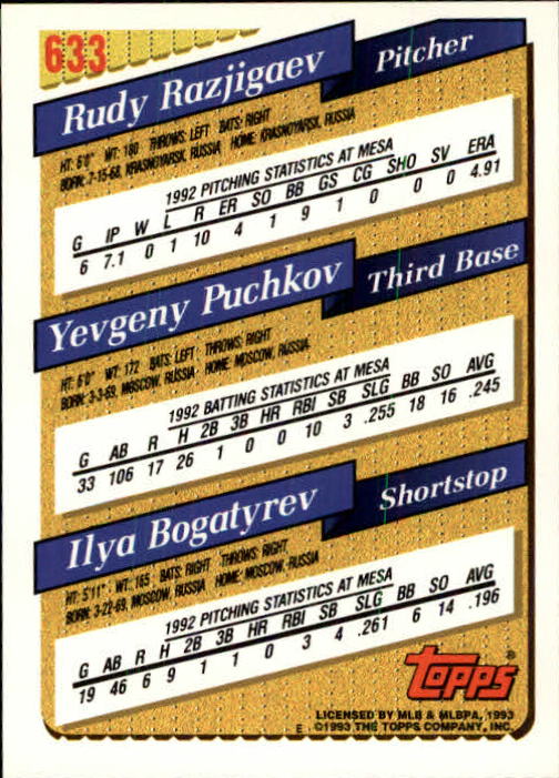 B4361- 1993 Topps Inaugural Rockies BB #s 501-750 -You Pick- 10+ FREE US SHIP - Picture 259 of 483