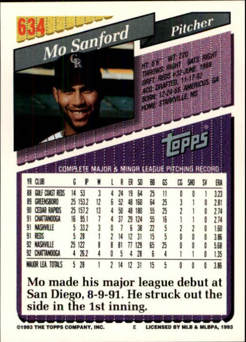 B4361- 1993 Topps Inaugural Rockies BB #s 501-750 -You Pick- 10+ FREE US SHIP - Picture 261 of 483