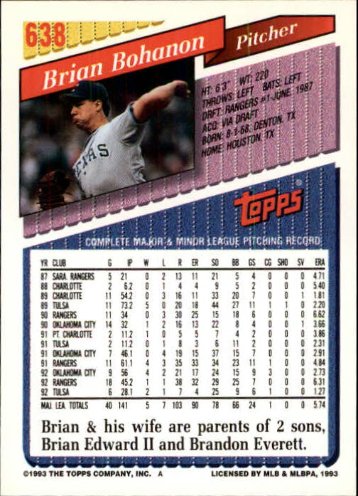 B4361- 1993 Topps Inaugural Rockies BB #s 501-750 -You Pick- 10+ FREE US SHIP - Picture 269 of 483