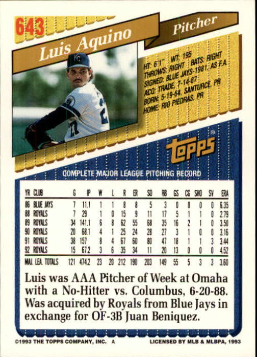 B4361- 1993 Topps Inaugural Rockies BB #s 501-750 -You Pick- 10+ FREE US SHIP - Picture 279 of 483