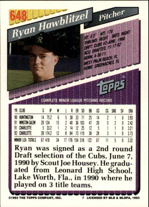 B4361- 1993 Topps Inaugural Rockies BB #s 501-750 -You Pick- 10+ FREE US SHIP - Picture 289 of 483