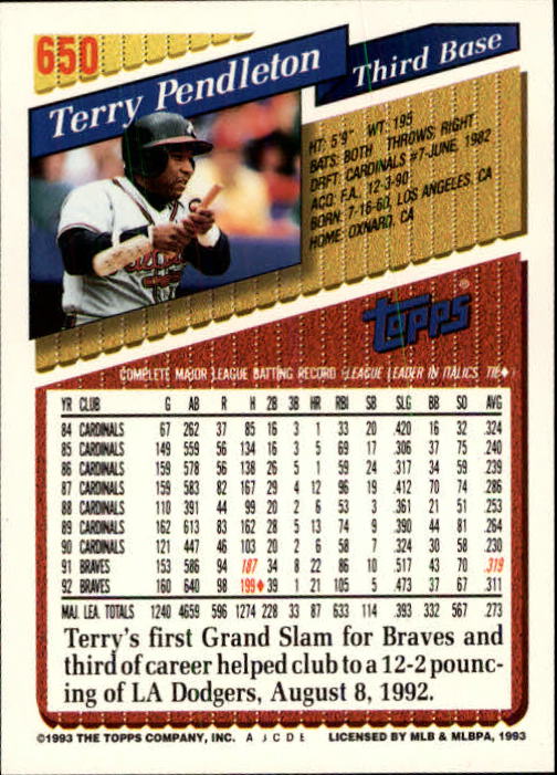 B4361- 1993 Topps Inaugural Rockies BB #s 501-750 -You Pick- 10+ FREE US SHIP - Picture 293 of 483