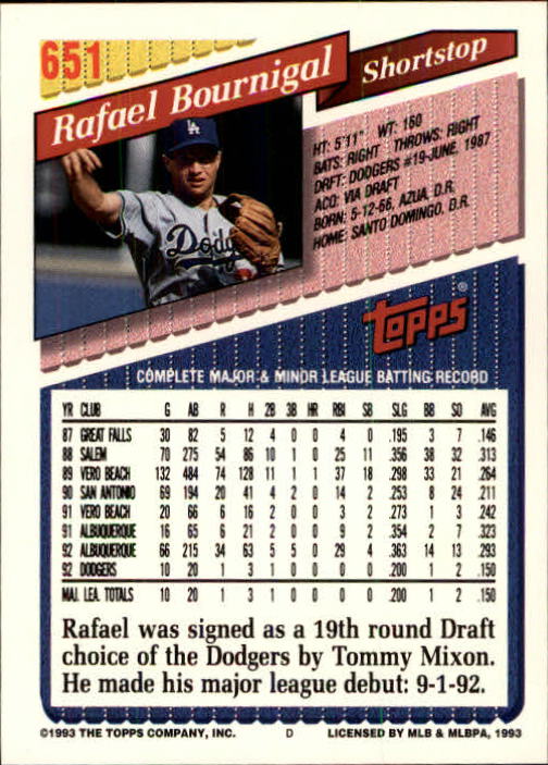B4361- 1993 Topps Inaugural Rockies BB #s 501-750 -You Pick- 10+ FREE US SHIP - Picture 295 of 483