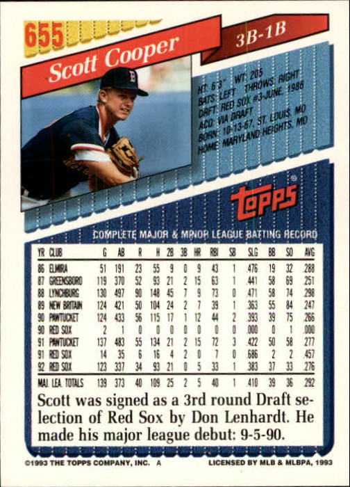 B4361- 1993 Topps Inaugural Rockies BB #s 501-750 -You Pick- 10+ FREE US SHIP - Picture 303 of 483