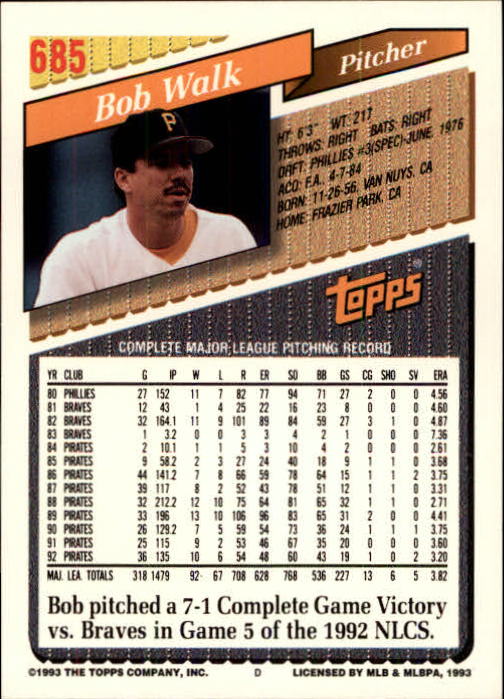 B4361- 1993 Topps Inaugural Rockies BB #s 501-750 -You Pick- 10+ FREE US SHIP - Picture 359 of 483