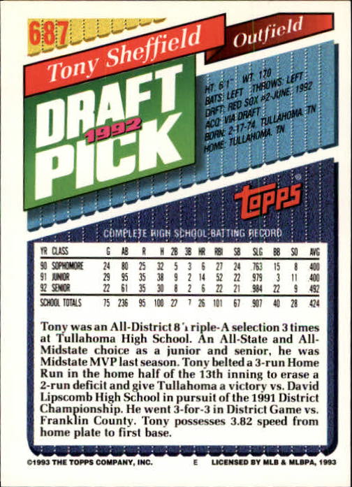 B4361- 1993 Topps Inaugural Rockies BB #s 501-750 -You Pick- 10+ FREE US SHIP - Picture 363 of 483