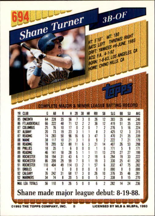 B4361- 1993 Topps Inaugural Rockies BB #s 501-750 -You Pick- 10+ FREE US SHIP - Picture 377 of 483
