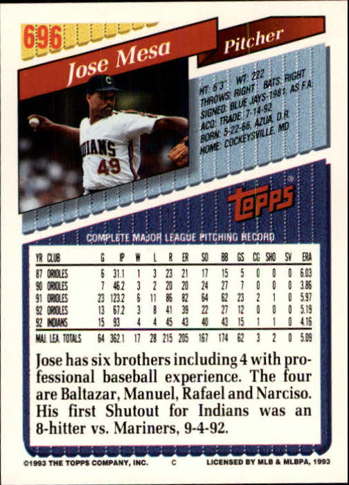 B4361- 1993 Topps Inaugural Rockies BB #s 501-750 -You Pick- 10+ FREE US SHIP - Picture 381 of 483