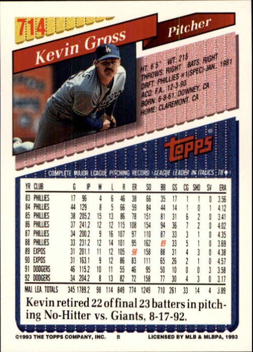 B4361- 1993 Topps Inaugural Rockies BB #s 501-750 -You Pick- 10+ FREE US SHIP - Picture 413 of 483