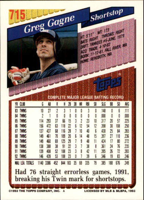 B4361- 1993 Topps Inaugural Rockies BB #s 501-750 -You Pick- 10+ FREE US SHIP - Picture 415 of 483