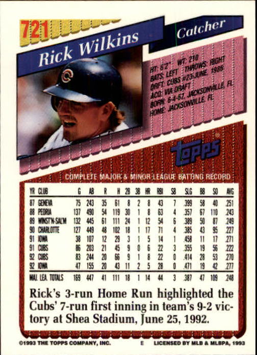 B4361- 1993 Topps Inaugural Rockies BB #s 501-750 -You Pick- 10+ FREE US SHIP - Picture 427 of 483