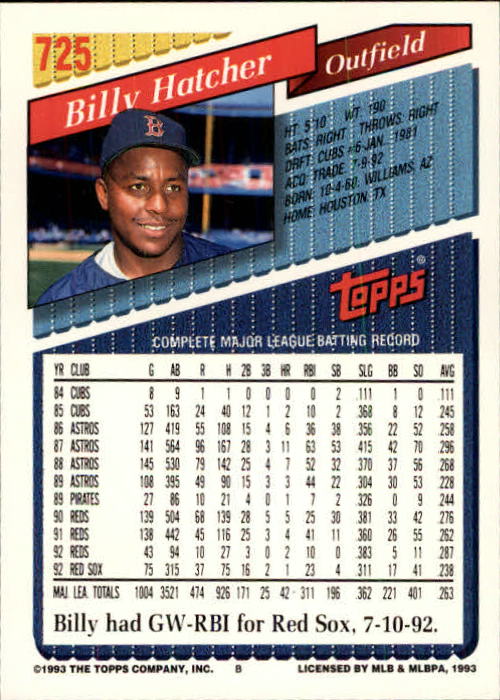 B4361- 1993 Topps Inaugural Rockies BB #s 501-750 -You Pick- 10+ FREE US SHIP - Picture 435 of 483