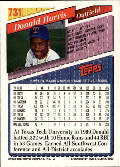 B4361- 1993 Topps Inaugural Rockies BB #s 501-750 -You Pick- 10+ FREE US SHIP - Picture 447 of 483