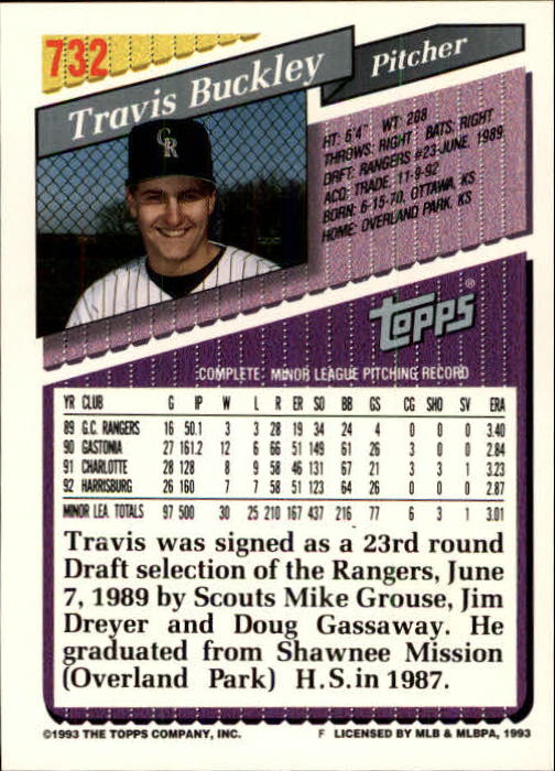 B4361- 1993 Topps Inaugural Rockies BB #s 501-750 -You Pick- 10+ FREE US SHIP - Picture 449 of 483