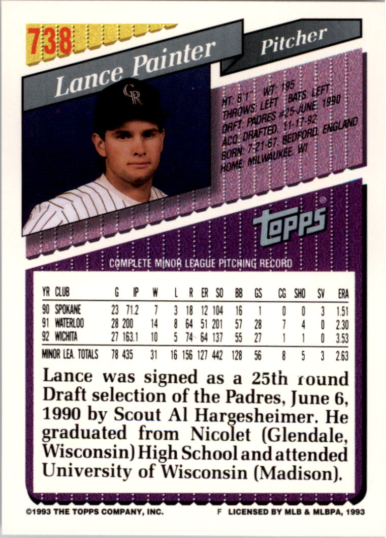 B4361- 1993 Topps Inaugural Rockies BB #s 501-750 -You Pick- 10+ FREE US SHIP - Picture 461 of 483