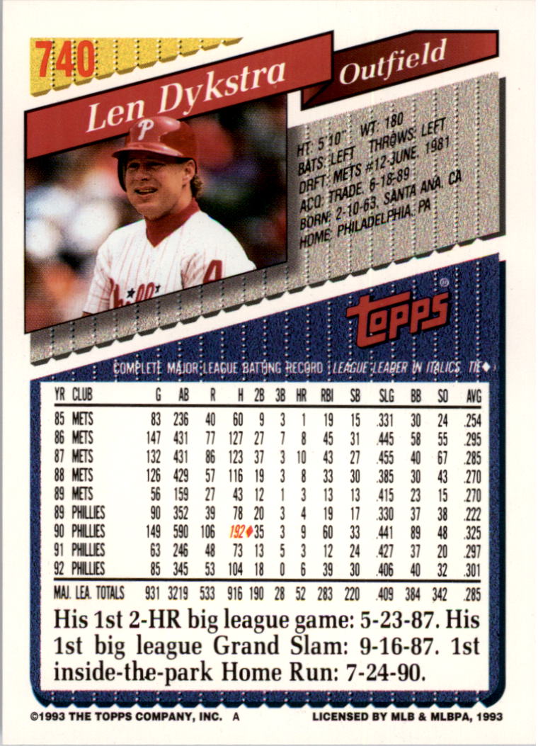 B4361- 1993 Topps Inaugural Rockies BB #s 501-750 -You Pick- 10+ FREE US SHIP - Picture 465 of 483