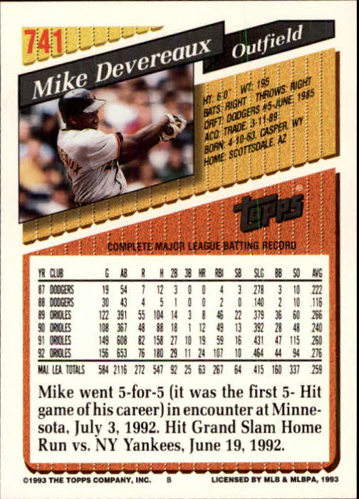 B4361- 1993 Topps Inaugural Rockies BB #s 501-750 -You Pick- 10+ FREE US SHIP - Picture 467 of 483